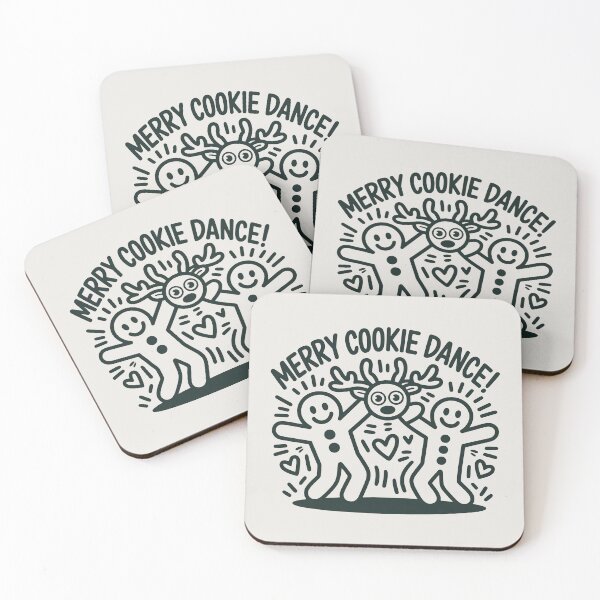 Item preview, Simple Christmas Dance Scene Featuring Reindeer and Gingerbread Companions designed and sold by SplashTastic.