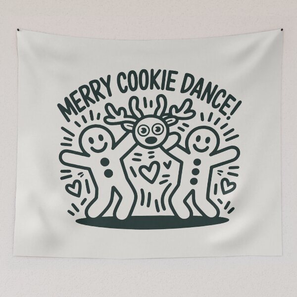 Item preview, Simple Christmas Dance Scene Featuring Reindeer and Gingerbread Companions designed and sold by SplashTastic.