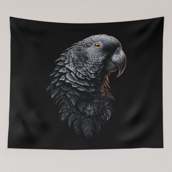 Item preview, Parrot Bird Portrait Drawing Motif Illustration designed and sold by Pavlovi.