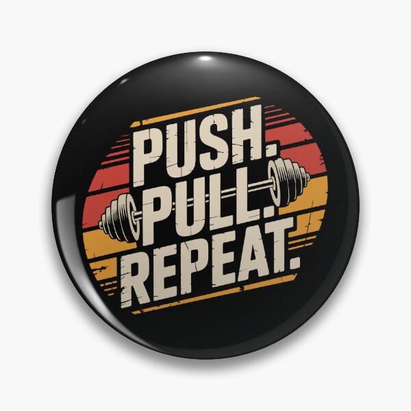 Item preview, Push Pull Repeat Minimalist Gym Quote designed and sold by Slaw-Creation.