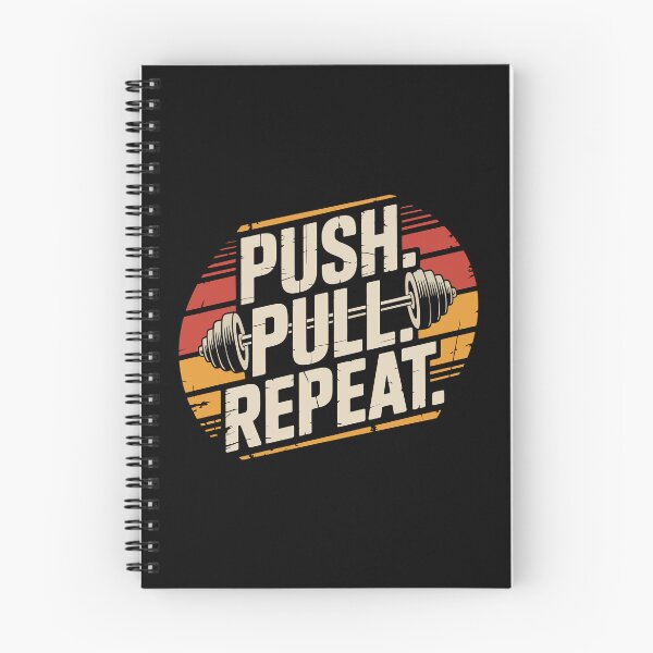 Item preview, Push Pull Repeat Minimalist Gym Quote designed and sold by Slaw-Creation.