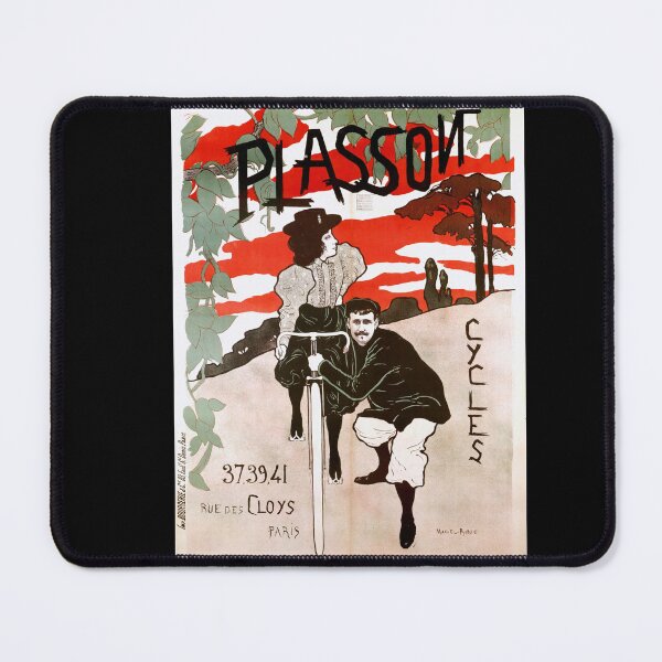 Item preview, Vintage Art Nouveau Poster | Plasson Cycles by Manuel Robbe | Bicycle Advertisement & Elegant Design designed and sold by artofuniverse.