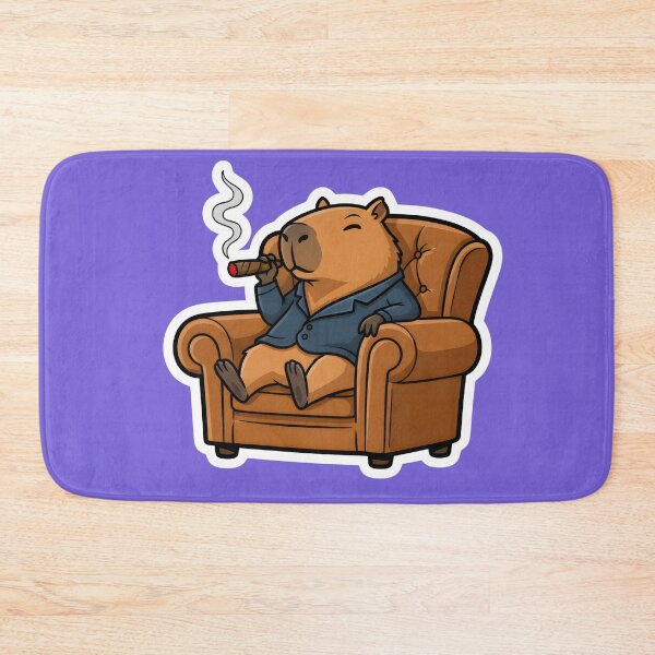 Item preview, A FUNNY CARTOON CAPIBARA SMOKES designed and sold by infinitearte.