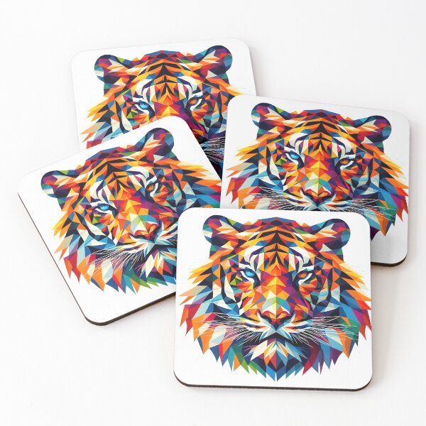 Item preview, a tiger in colorful polygon designed and sold by BeAr-tist.