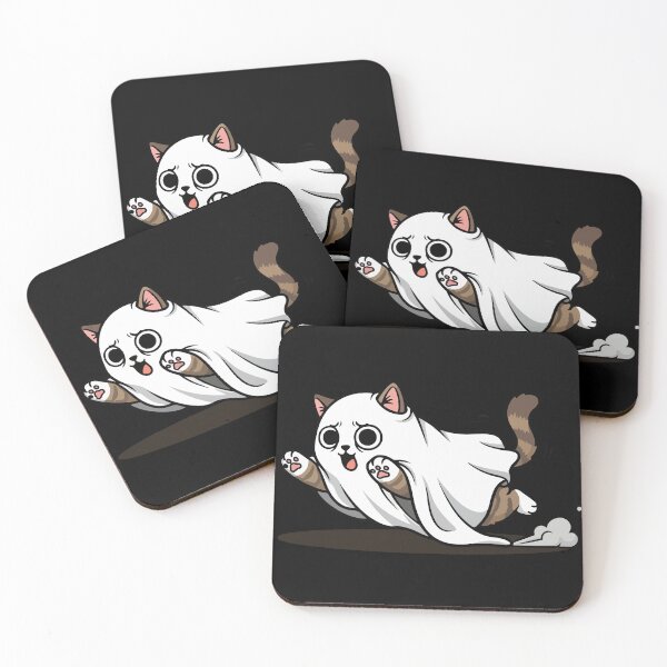 Item preview, Surprised Cat Ghost Running Cute  designed and sold by SillyPawsStudio.
