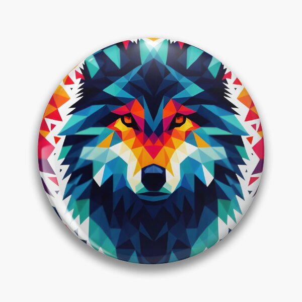 Item preview, a wolf in a colorful polygon designed and sold by BeAr-tist.