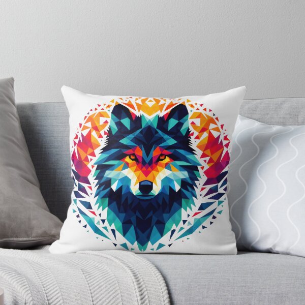 Item preview, a wolf in a colorful polygon designed and sold by BeAr-tist.