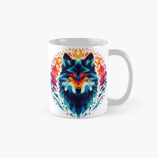 Item preview, a wolf in a colorful polygon designed and sold by BeAr-tist.