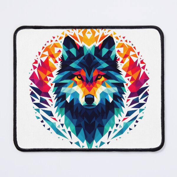 Item preview, a wolf in a colorful polygon designed and sold by BeAr-tist.