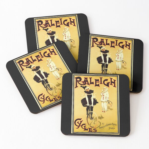 Item preview, Raleigh Cycles Art Nouveau Poster | Vintage Bicycle Advertisement | Elegant Pierrot Costume & Clown with Lute | Early 20th Century designed and sold by artofuniverse.