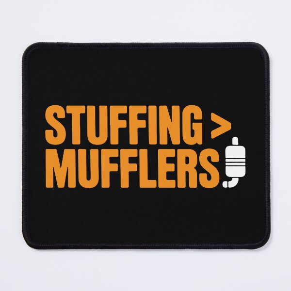Item preview, Stuffing Over Mufflers – Minimal Thanksgiving Auto Pun designed and sold by Vroomium.