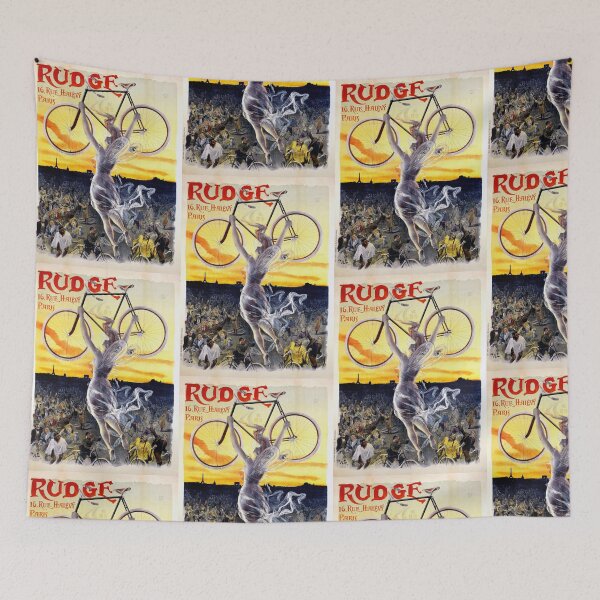 Item preview, Vintage Rudge Bicycle Poster | Art Nouveau Style | Parisian Elegance & Empowerment | 19th Century Cyclist Advertisement designed and sold by artofuniverse.