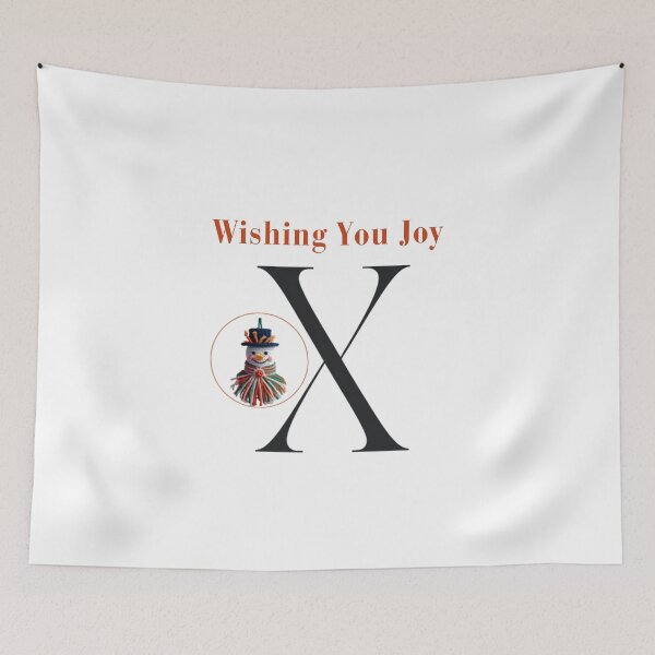 Item preview, Letter X Christmas Monogram – Black Alphabet with Macrame Ornament & Festive Greeting designed and sold by Cultradesign.