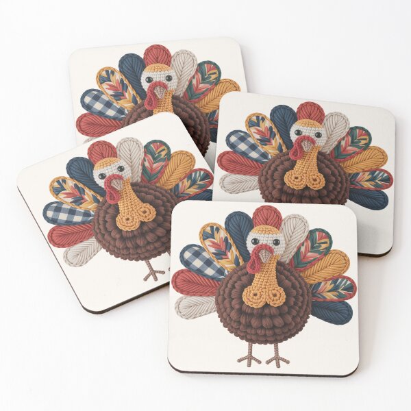Item preview, Crochet Turkey Cute Handmade Thanksgiving Yarn Art designed and sold by FreshVibe Prints.