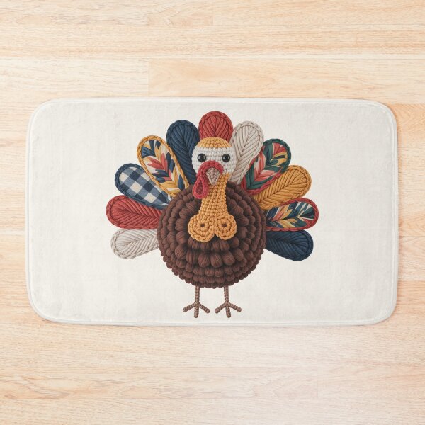 Item preview, Crochet Turkey Cute Handmade Thanksgiving Yarn Art designed and sold by FreshVibe Prints.