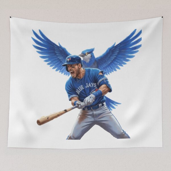 Item preview, Fierce Blue Jays Warrior – Battle Swing Art with Powerful Blue Jay Spirit Bird designed and sold by Gurjeetpixelart.