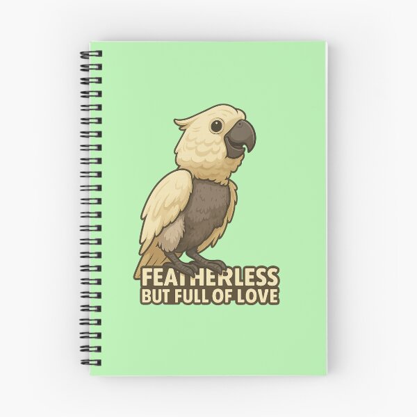 Item preview, Featherless but Full of Love – Inspiring Rescue Parrot Cartoon designed and sold by HelpHaha.