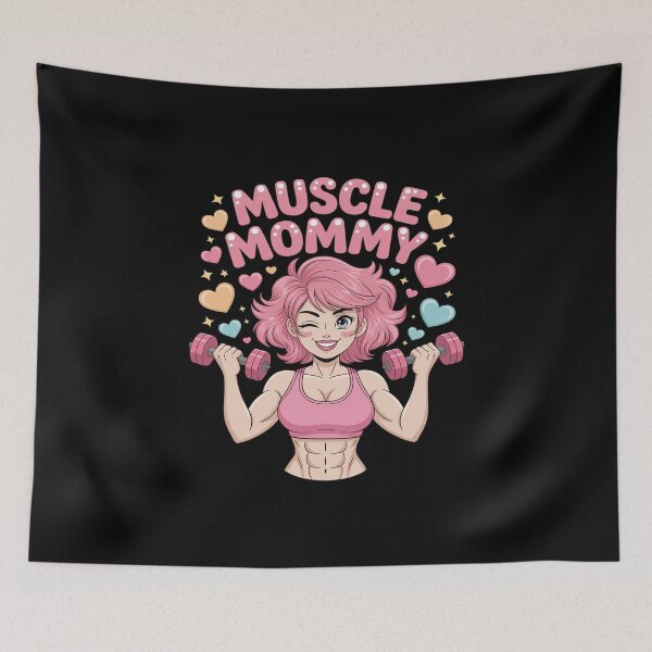 Item preview, Cute Chibi Anime Muscle Mommy Weightlifting Fitness Girl designed and sold by KingsLife1994.