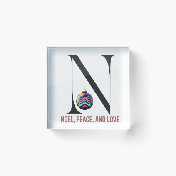 Item preview, Letter N Christmas Monogram – Black Alphabet with Indecent Shiny Ball Ornament & Festive Greeting designed and sold by Cultradesign.