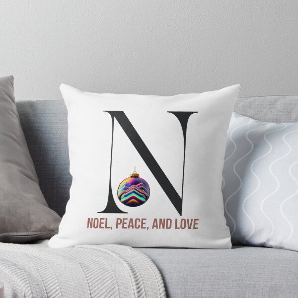 Item preview, Letter N Christmas Monogram – Black Alphabet with Indecent Shiny Ball Ornament & Festive Greeting designed and sold by Cultradesign.