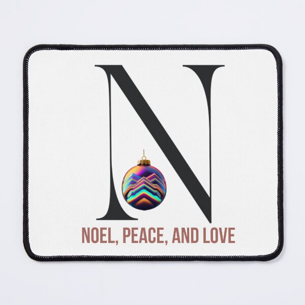 Item preview, Letter N Christmas Monogram – Black Alphabet with Indecent Shiny Ball Ornament & Festive Greeting designed and sold by Cultradesign.