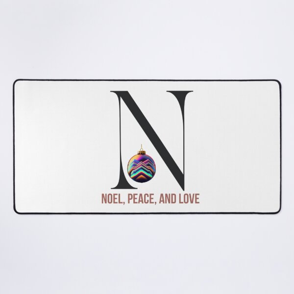 Item preview, Letter N Christmas Monogram – Black Alphabet with Indecent Shiny Ball Ornament & Festive Greeting designed and sold by Cultradesign.