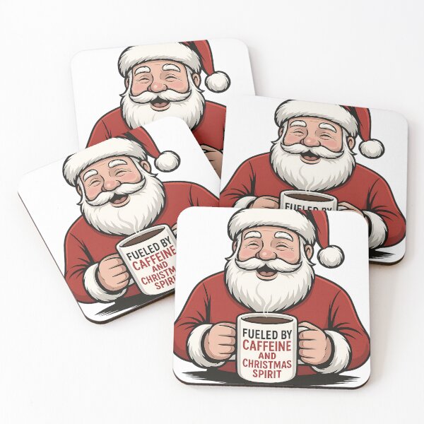 Item preview, Fueled by Caffeine and Christmas Spirit Santa Mug Design designed and sold by ShirtHatch.