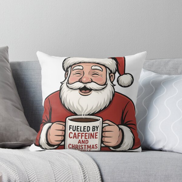 Item preview, Fueled by Caffeine and Christmas Spirit Santa Mug Design designed and sold by ShirtHatch.