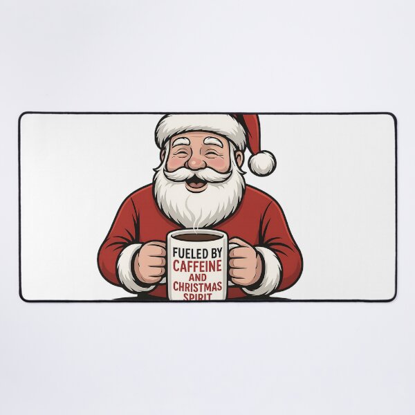 Item preview, Fueled by Caffeine and Christmas Spirit Santa Mug Design designed and sold by ShirtHatch.