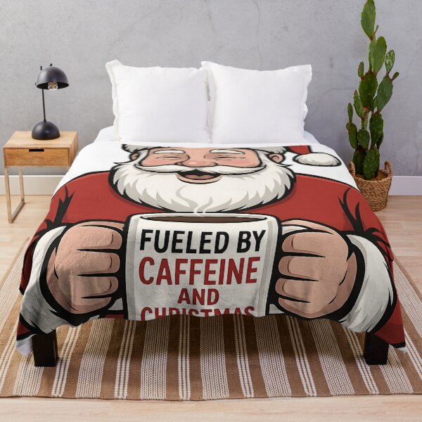 Item preview, Fueled by Caffeine and Christmas Spirit Santa Mug Design designed and sold by ShirtHatch.
