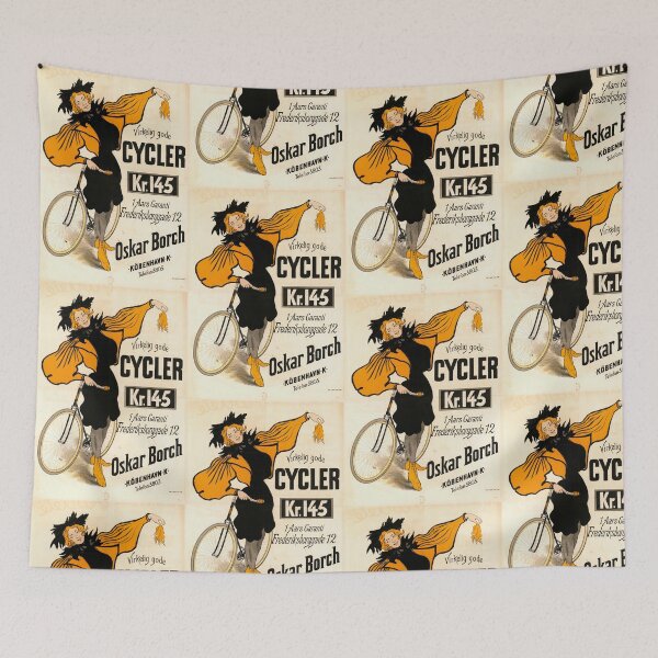 Item preview, Vintage Bicycle Poster | Oskar Borch Bikes | Art Nouveau Style | Early 20th Century Fashion & Freedom | Elegant Lady designed and sold by artofuniverse.