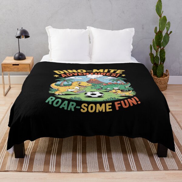 Item preview, Cute Dinosaurs Playing Football Soccer On Volcanic Island designed and sold by KingsLife1994.