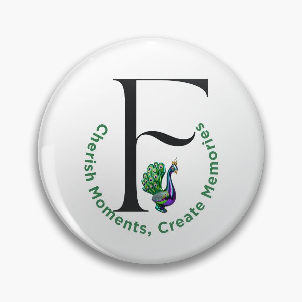 Item preview, Letter F Christmas Monogram – Black Alphabet with Peacock Ornament & Festive Greeting designed and sold by Cultradesign.