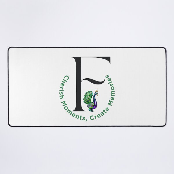 Item preview, Letter F Christmas Monogram – Black Alphabet with Peacock Ornament & Festive Greeting designed and sold by Cultradesign.