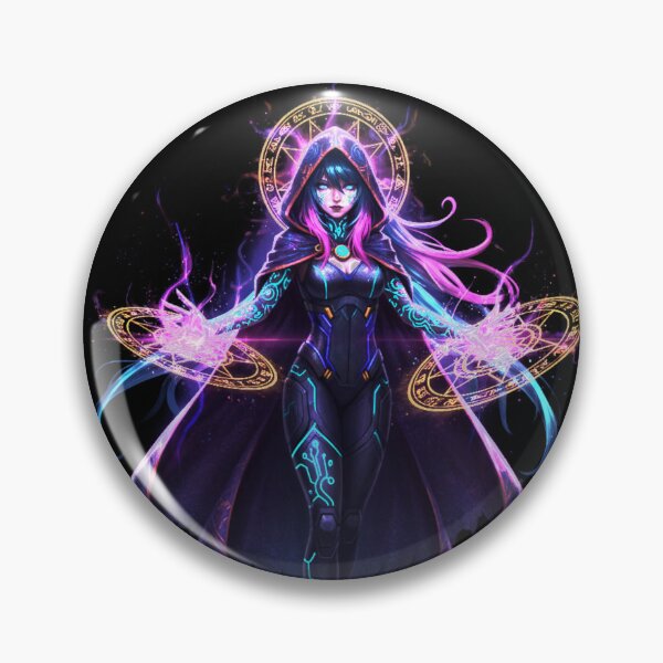 Item preview, Neon Witch: The Cyberpunk Enchantress designed and sold by JadesaShop.
