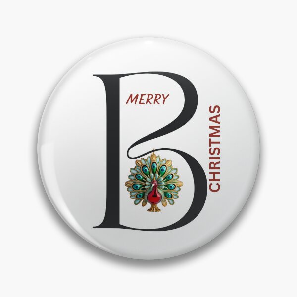 Artikelvorschau, Buchstabe B Weihnachtsmonogramm – Schwarzes Alphabet mit Pfauenornament und festlichem Gruß entworfen und verkauft von Cultradesign.
