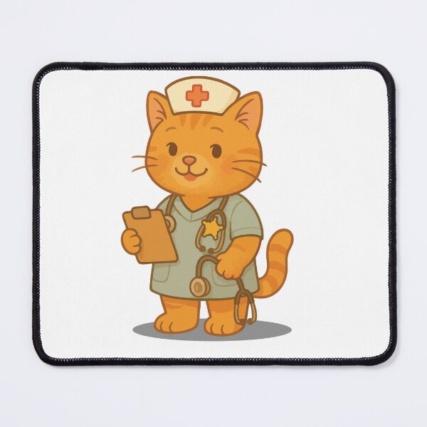 Item preview, Nurse Cat | Cute Orange Cat Nurse Illustration | Kawaii Medical Cat designed and sold by PierrelyHO.