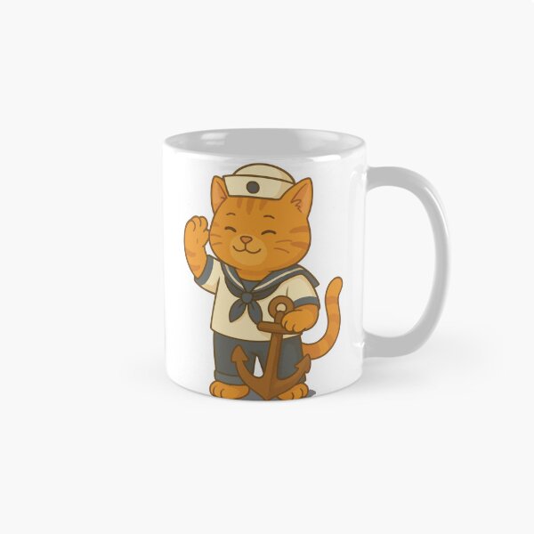 Item preview, Cute Sailor Cat | Adorable Orange Cat Dressed as a Sailor with Anchor | Nautical Cat Illustration designed and sold by PierrelyHO.