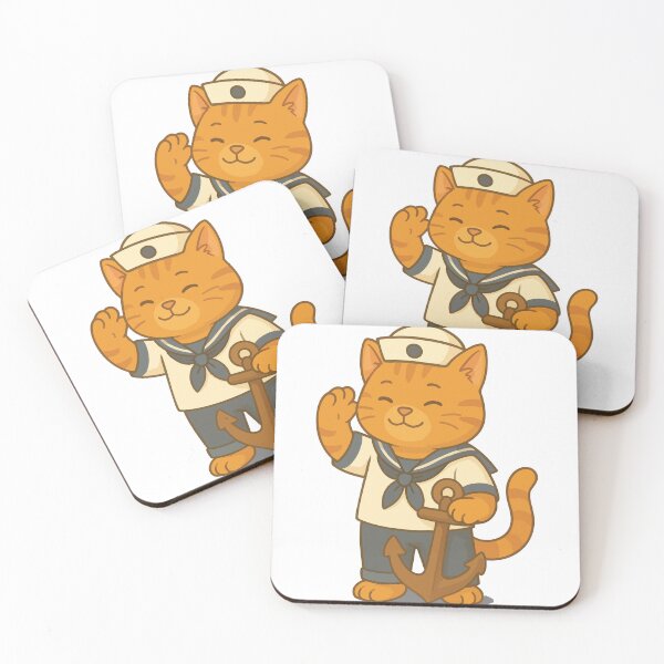 Item preview, Cute Sailor Cat | Adorable Orange Cat Dressed as a Sailor with Anchor | Nautical Cat Illustration designed and sold by PierrelyHO.