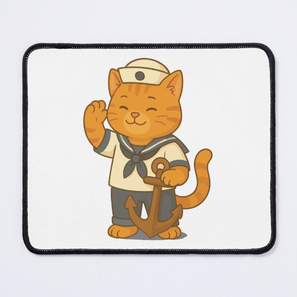 Item preview, Cute Sailor Cat | Adorable Orange Cat Dressed as a Sailor with Anchor | Nautical Cat Illustration designed and sold by PierrelyHO.