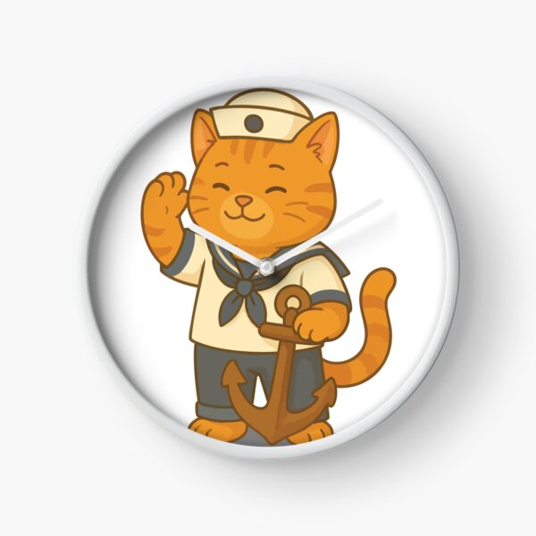 Item preview, Cute Sailor Cat | Adorable Orange Cat Dressed as a Sailor with Anchor | Nautical Cat Illustration designed and sold by PierrelyHO.
