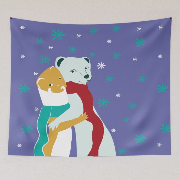 Item preview, Mustelid Christmas Weasel Hugs Peri and Gold designed and sold by belettelepink.