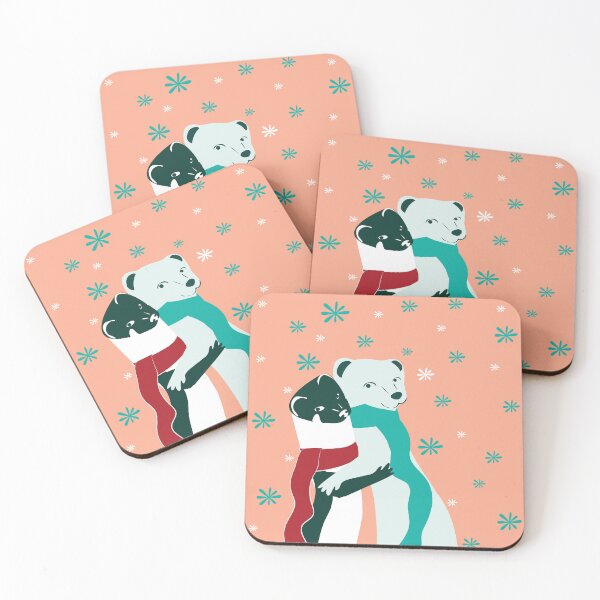 Item preview, Mustelid Christmas Weasel Hugs Salmon #2 designed and sold by belettelepink.