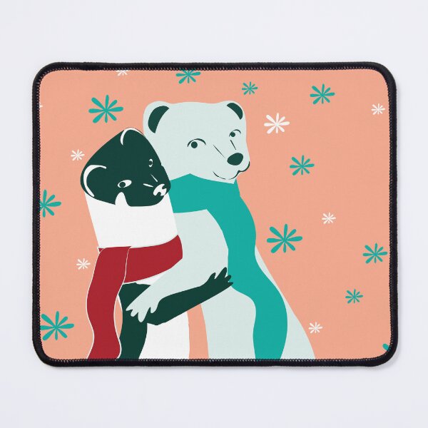 Item preview, Mustelid Christmas Weasel Hugs Salmon #2 designed and sold by belettelepink.