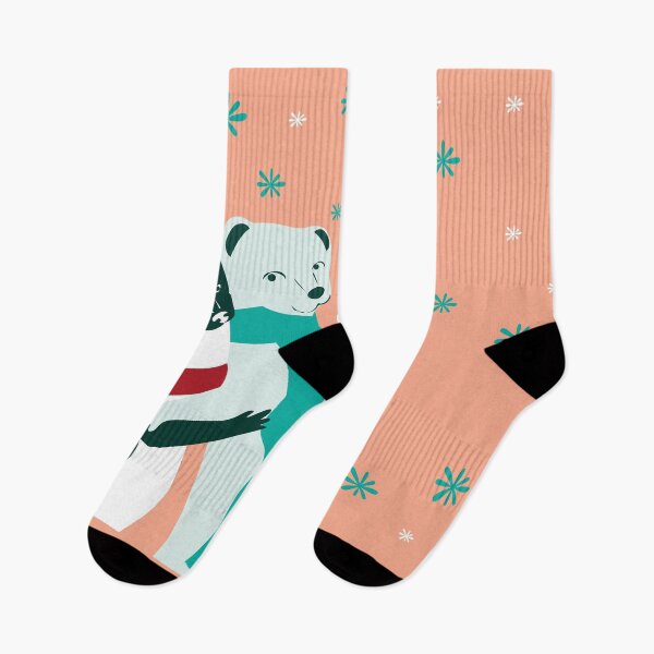 Item preview, Mustelid Christmas Weasel Hugs Salmon #2 designed and sold by belettelepink.