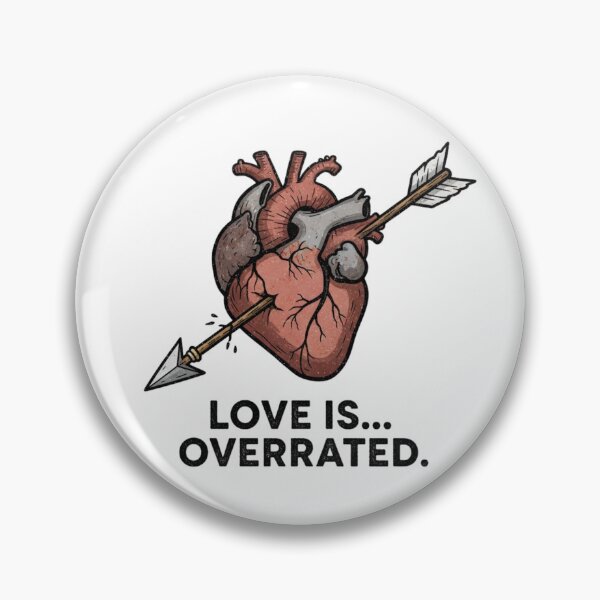 Item preview, "Love Is Overrated" Broken Heart T-Shirt – Edgy Anti-Valentine Graphic Tee for Men & Women designed and sold by KJKwasniak.