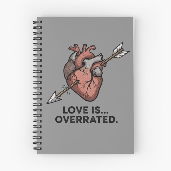 Item preview, "Love Is Overrated" Broken Heart T-Shirt – Edgy Anti-Valentine Graphic Tee for Men & Women designed and sold by KJKwasniak.