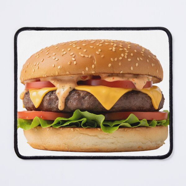 Item preview, Close-up of a cheeseburger on a sesame seed bun designed and sold by nesgalina.