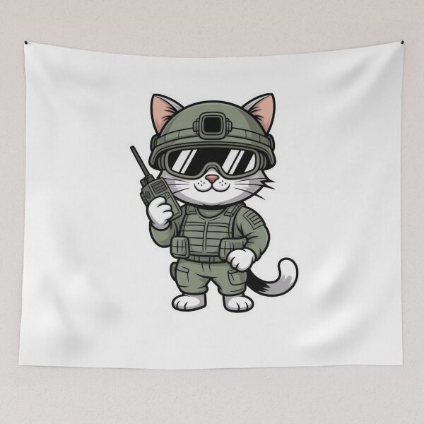 Item preview, military cat designed and sold by Mateusz Majcherek.