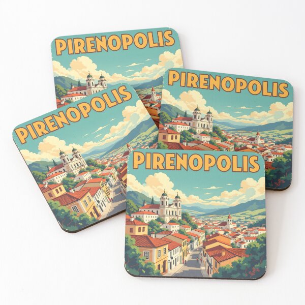 Item preview, Pirenópolis, Brazil: Vintage-Style Painterly Travel Poster designed and sold by LSVart.
